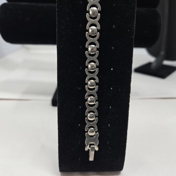 Vintage Mexican Taxco Sterling Silver Large Link  Loyalty Patience Bracelet - Picture 3 of 10